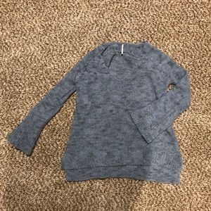 Free people bell sleeved blue sweater